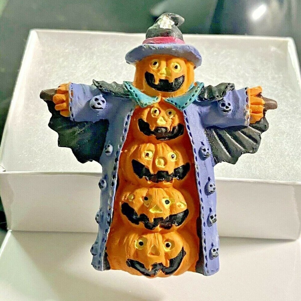 Halloween JACK-O-LANTERN Pumpkin Earrings Pin Set - Picture 3 of 4